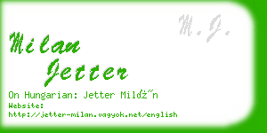 milan jetter business card